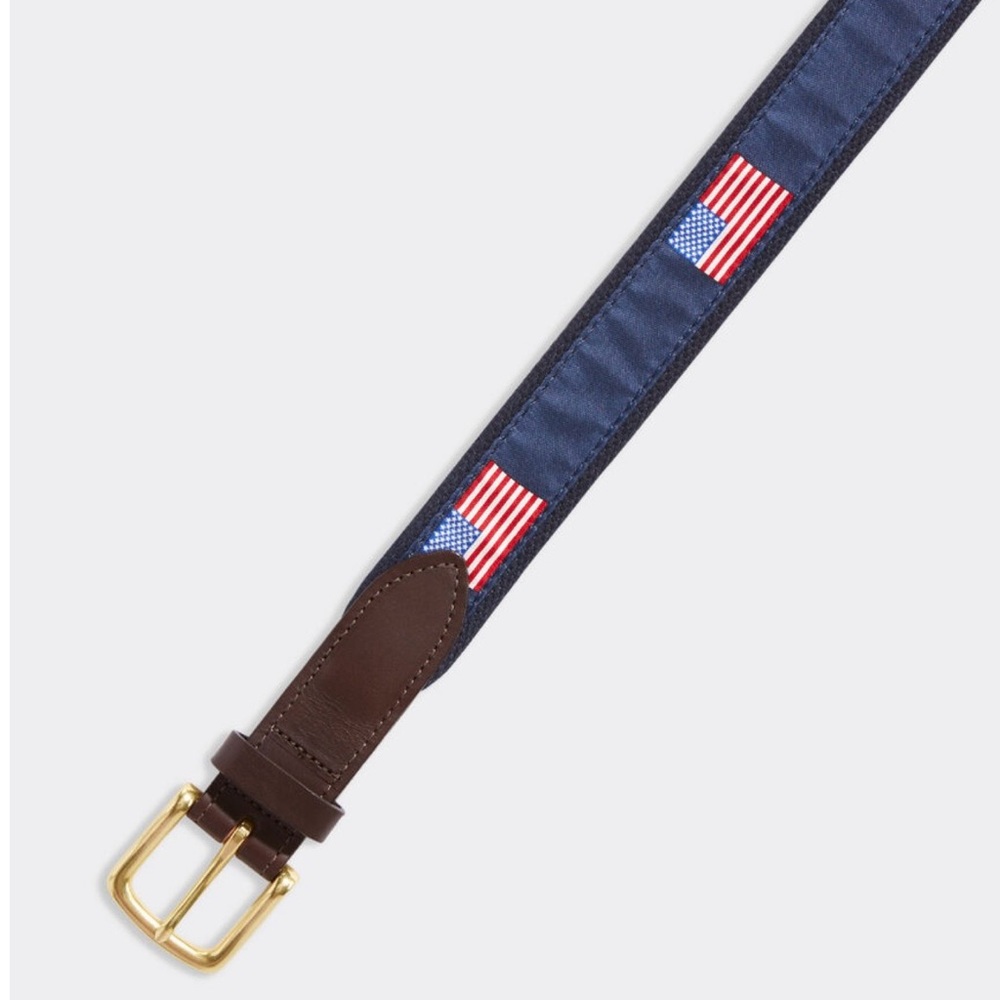 NWT Vineyard Vines American Flag Canvas Belt size 28 - Picture 2 of 5